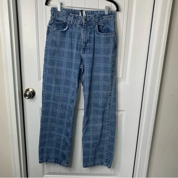 The Ragged Priest plaid straight leg Dad jeans size 28 - Picture 4 of 11